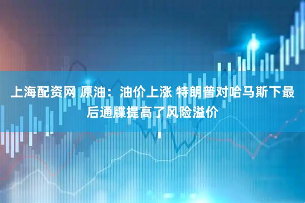 上海配资网 原油：油价上涨 特朗普对哈马斯下最后通牒提高了风险溢价